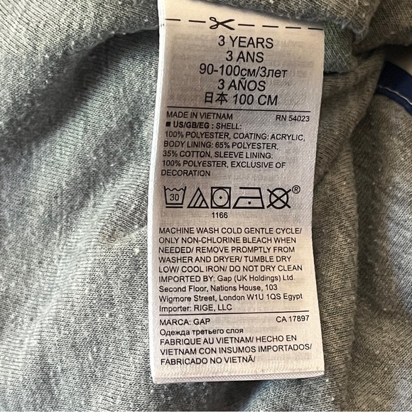 Baby Gap Windbuster Jacket Striped Blue and White size 3T lined - Picture 7 of 9